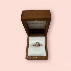 14K Rose Gold Diamond Ring Set - Size 4.5